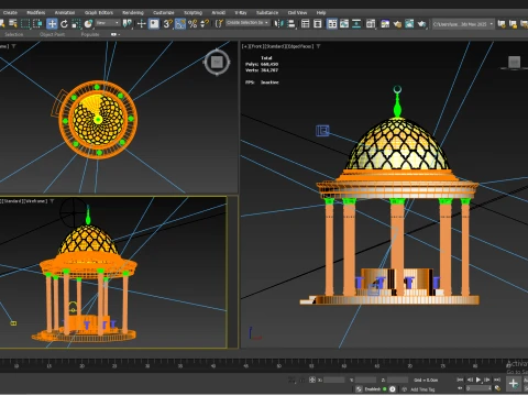 Islamic Ablution Pavilion Wudu Area 3ds Max FBX DWG 3D Model