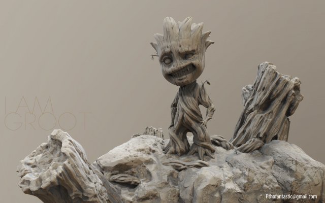 baby groot 3d print model 3D Принт Модель .c4d .max .obj .3ds .fbx .stl .blend 