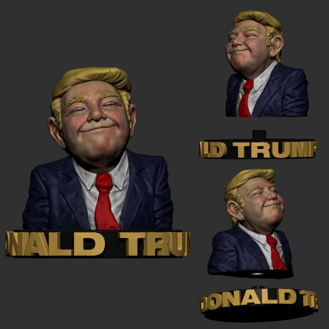 donald trump 3d print model 3D Print Model .c4d .max .obj .3ds .fbx .stl .blend 
