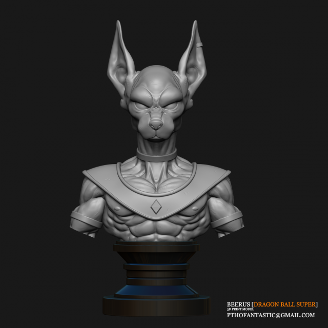 beerus bust 3d printing figurine - beerus stl files print model 3D Print Model .c4d .max .obj .3ds .fbx .stl .blend 