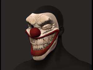 twisted metal killer clown mask stl file printable 3D-Druckmodell