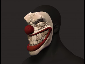twisted metal killer clown mask stl file printable 3D-Druckmodell