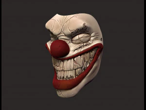 twisted metal killer clown mask stl file printable 3D Print Model