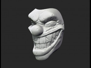 twisted metal killer clown mask stl file printable 3D-Druckmodell