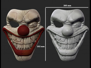 twisted metal killer clown mask stl file printable 3D-Druckmodell