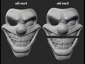 twisted metal killer clown mask stl file printable 3D-Druckmodell