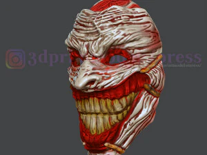 m&aacute;scara de payaso joker m&aacute;scara de muerte cosplay casco de halloween archivo stl Modelo de impresión 3D