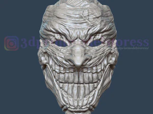 m&aacute;scara de payaso joker m&aacute;scara de muerte cosplay casco de halloween archivo stl Modelo de impresión 3D
