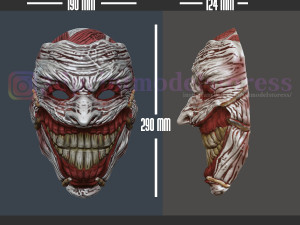 clown mask joker death mask cosplay halloween helmet stl file Modelo de impresión 3D