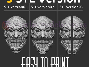 clown mask joker death mask cosplay halloween helmet stl file Modelo de impresión 3D