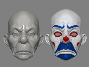 clown mask dark knight cosplay halloween helmet stl file 3D Print Model