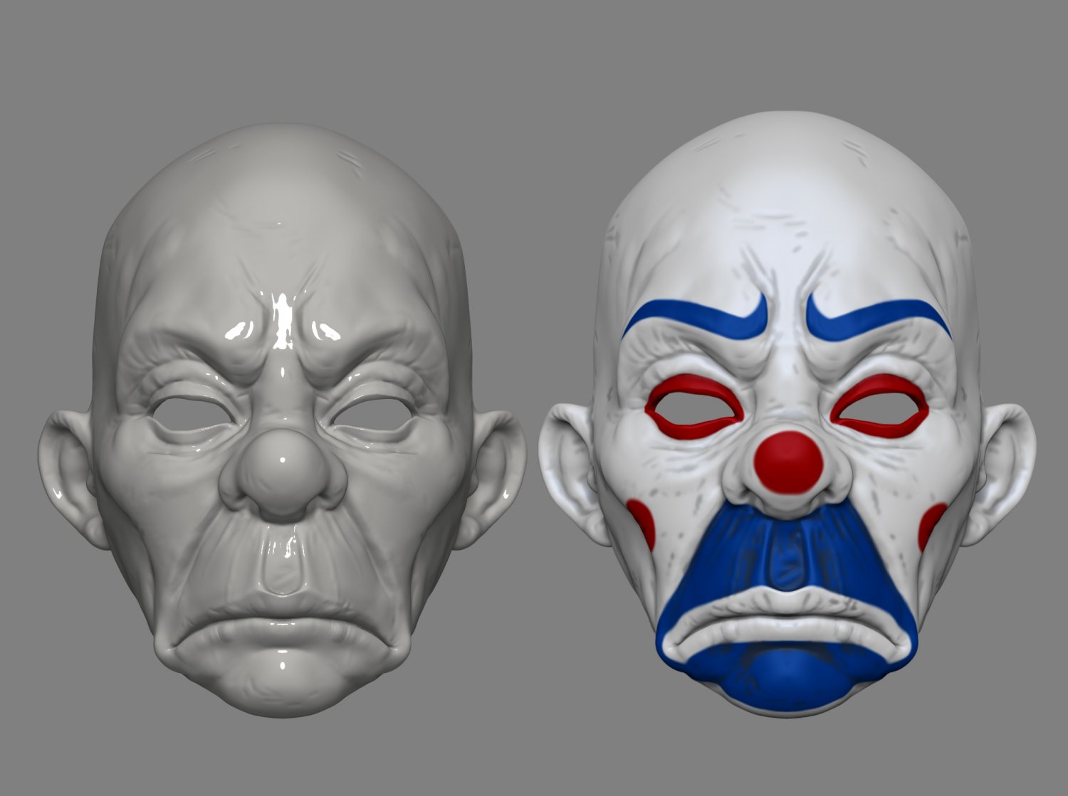 henchmen dark knight clown joker mask costume helmet Modelo de Impressão 3D  in Brinquedos 3DExport