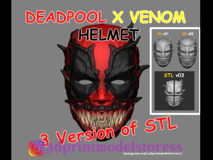 m&aacute;scara de veneno de deadpool cosplay capacete de halloween arquivo stl Modelo de Impressão 3D
