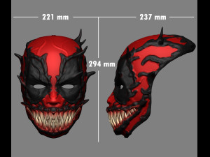 deadpool venom mask cosplay halloween helmet stl file 3D Принт Модель