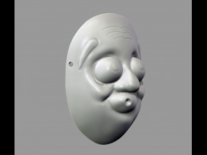 death note mask hyottoko l cosplay halloween stl file 3D Принт Модель