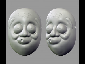 death note mask hyottoko l cosplay halloween stl file 3D Принт Модель