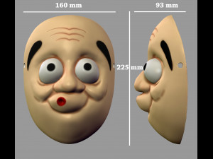 death note mask hyottoko l cosplay halloween stl file 3D Принт Модель