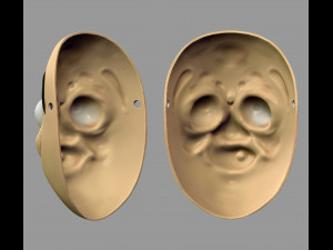 death note mask hyottoko l cosplay halloween stl file 3D Принт Модель