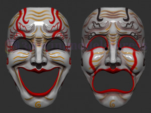 comedy and tragedy theater mask set costume halloween helmet Modelo de impresión 3D