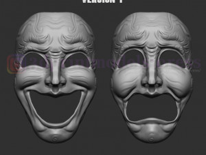 comedy and tragedy theater mask set costume halloween helmet Modelo de impresión 3D