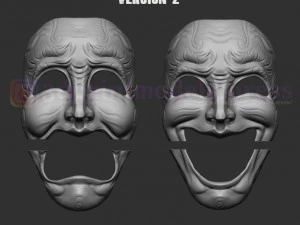 conjunto de m&aacute;scaras de teatro de comedia y tragedia disfraz casco de halloween Modelo de impresión 3D