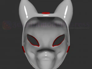 m&aacute;scara de zorro japon&eacute;s demonio kitsune traje cosplay casco archivo stl Modelo de impresión 3D