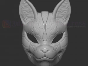 m&aacute;scara de zorro japon&eacute;s demonio kitsune traje cosplay casco archivo stl Modelo de impresión 3D