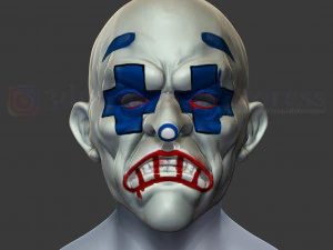 antek helm kostum topeng joker badut ksatria gelap Model Cetak 3D
