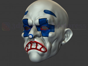 henchmen dark knight clown joker mask costume helmet 3D 打印模型