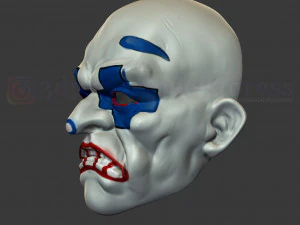 secuaces caballero oscuro payaso joker m&aacute;scara disfraz casco Modelo de impresión 3D