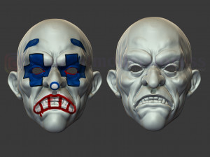 henchmen dark knight clown joker mask costume helmet 3D 打印模型