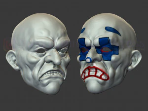 secuaces caballero oscuro payaso joker m&aacute;scara disfraz casco Modelo de impresión 3D