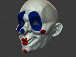 secuaces caballero oscuro payaso joker m&aacute;scara disfraz casco Modelo de impresión 3D