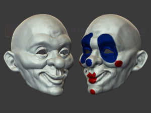 henchmen dark knight clown joker mask costume helmet 3D-printmodel