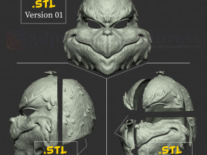 the grinch mask christmas costume xmas helmet cosplay 3D प्रिंट मॉडल