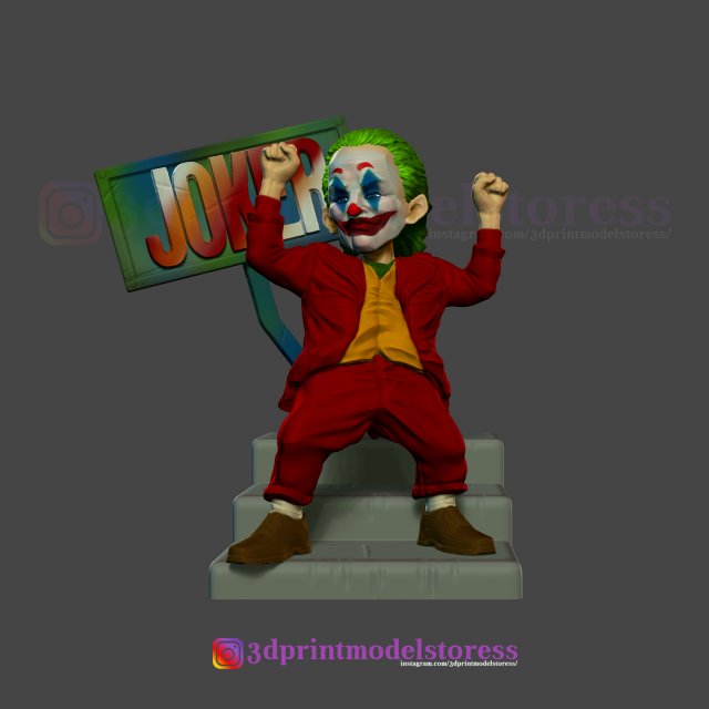 joker stylized statue movie dc comic 3D प्रिंट मॉडल .c4d .max .obj .3ds .fbx .stl .blend 