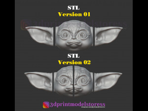 mandalorian baby yoda helmet costume cosplay star wars Model Cetak 3D