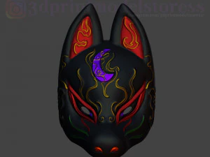 일본 여우 마스크 악마 kitsune 코스프레 의상 헬멧 3D 프린트 모델