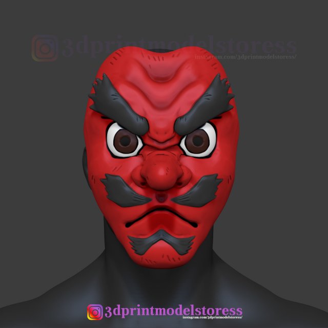 demon slayer makonji urokodaki mask kimetsu no yaiba cosplay helmet Modello di stampa 3D .c4d .max .obj .3ds .fbx .stl .blend 