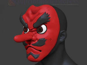 D&auml;monent&ouml;ter Sakonji Urokodaki Maske Kimetsu no Yaiba Cosplay Helm 3D Druckmodell