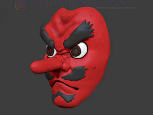 D&auml;monent&ouml;ter Sakonji Urokodaki Maske Kimetsu no Yaiba Cosplay Helm 3D Druckmodell