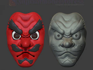 D&auml;monent&ouml;ter Sakonji Urokodaki Maske Kimetsu no Yaiba Cosplay Helm 3D Druckmodell