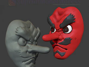 D&auml;monent&ouml;ter Sakonji Urokodaki Maske Kimetsu no Yaiba Cosplay Helm 3D Druckmodell
