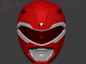 red ranger mighty morphin power ranger helmet cosplay stl file 3D Baskı Modeli