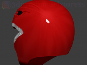 red ranger mighty morphin power ranger helmet cosplay stl file 3D Baskı Modeli