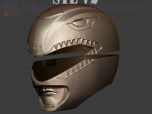 red ranger mighty morphin power ranger helmet cosplay stl file 3D Baskı Modeli