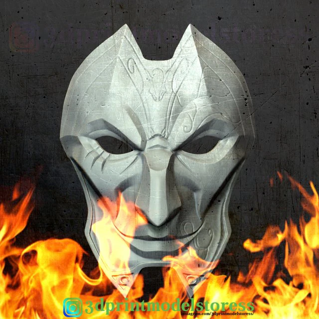 liga de leyendas jhin m&aacute;scara disfraz cosplay lol casco Modelo de impresión 3D .c4d .max .obj .3ds .fbx .stl .blend 