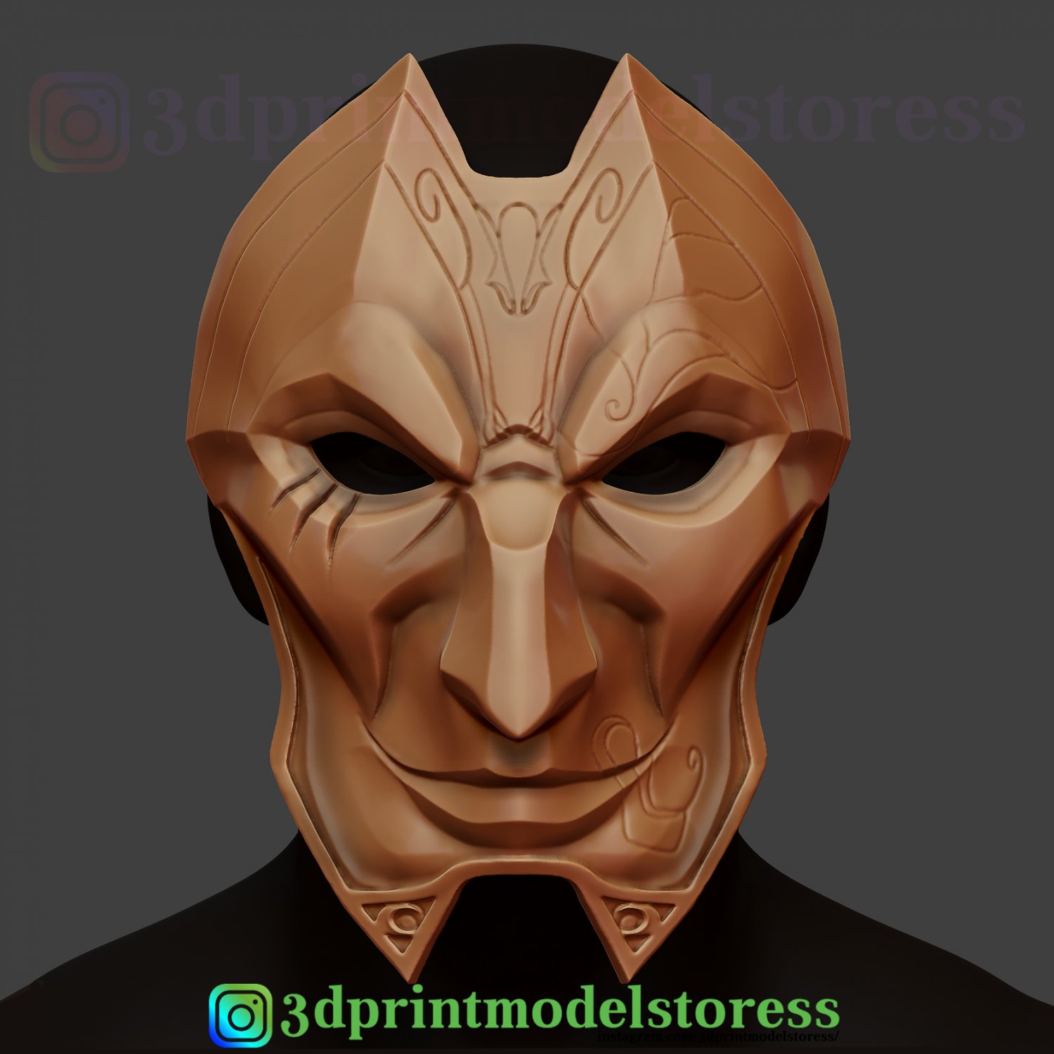 of legends jhin mask costume cosplay lol helmet 3D Print Model 3DExport