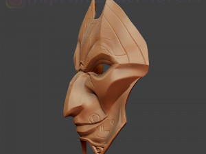 league of legends jhin mask costume cosplay lol helmet 3D Print Model