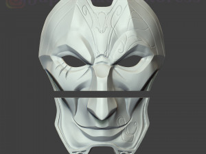 league of legends jhin mask costume cosplay lol helmet 3D Print Model